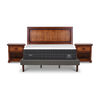 Cama Europea CIC King Curve Lux + Respaldo + 2 Veladores Monterrey