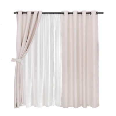 Imagen 1 del producto Set de Cortinas Mashini Atacama 140 x 220 cm Beige