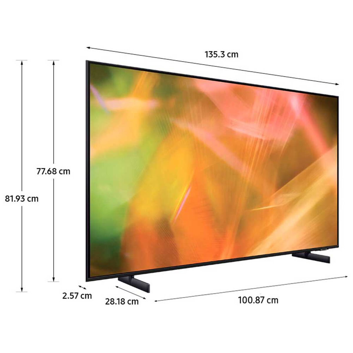 LED 60" Samsung AU8000 Crystal UHD 4K Smart TV