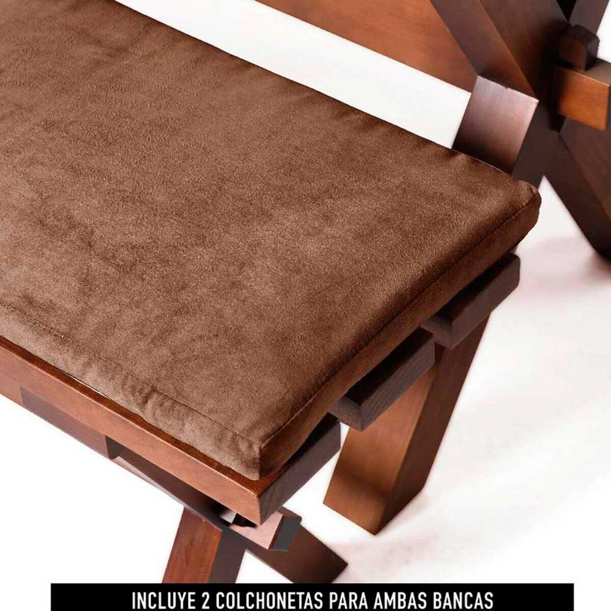 Juego de Comedor Latam Home Sevilla Murcia 2 Sillas + 2 Bancas Velvet Chocolate