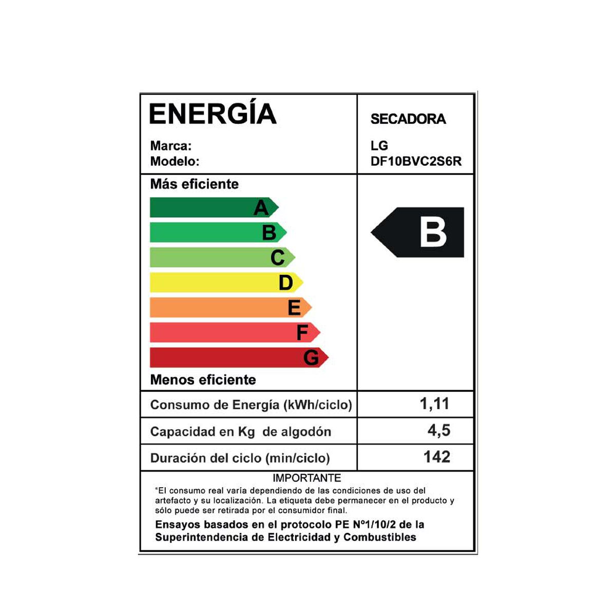 LG Secadora Frontal DF10BVC2S6R.BBLPECL 10 Kg Frontal Acero negro