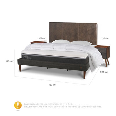 Imagen 2 del producto Cama Europea CIC King Ortopedic Advance + Respaldo Baker + 2 Veladores + Almohadas + Plumón
