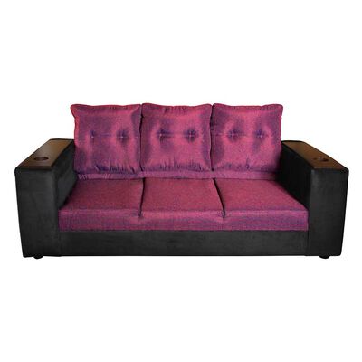 Imagen 2 del producto Sofá Muebles MYM Julietta 3 Cuerpos + Dos Pouf 1 Cuerpo Negro Burdeo