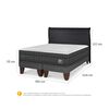 Cama Europea CIC Base Dividida King Lux + Respaldo Miro Negro