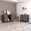 Combo Gabinete 2 Puertas + Cajonera 2 Puertas TuHome Home Office Negro Soft-Coñac