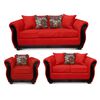 Juego de Living Elegant Detail Girona Sofá 3 Cuerpos + Sofá 2 Cuerpos + Sillón 1 Cuerpo Rojo