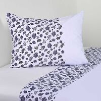 Juego de Sábanas American Family 1 Plaza Lavande Blanco 144 Hilos Blanco