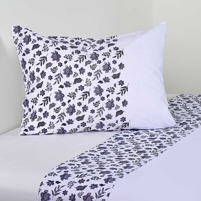 Imagen 1 del producto Juego de Sábanas American Family 1 Plaza Lavande Blanco 144 Hilos Blanco