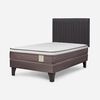 Cama Europea Rosen 1,5 Plazas New Style 4 + Respaldo Grafito