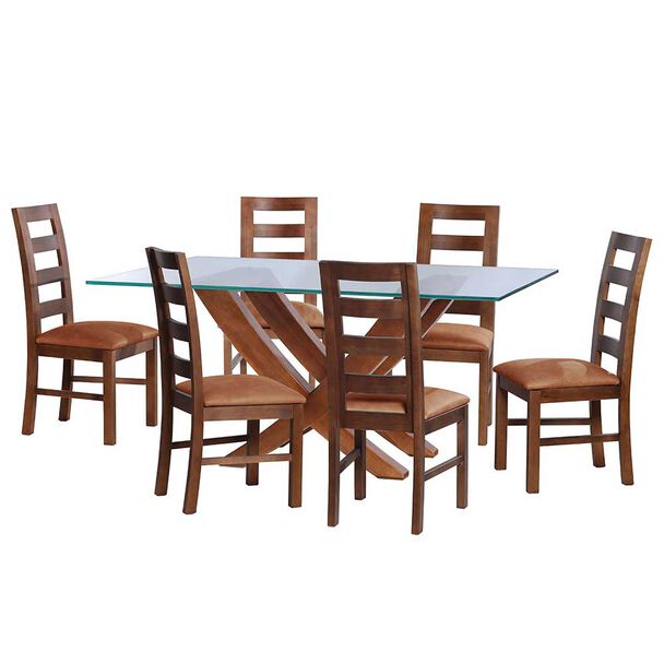 Juego de Comedor Latam Home Alicante 6 Sillas Tabaco