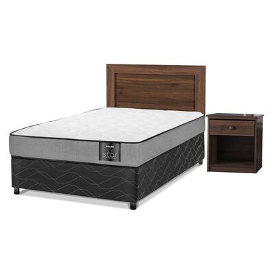 Cama Americana Flex 1,5 Plazas Star + Respaldo + Velador Asturias