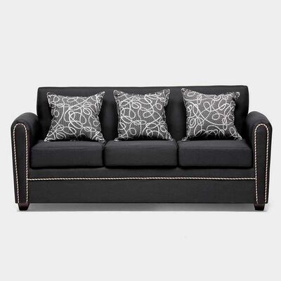 Imagen 2 del producto Juego de Living Almore Alemania Sofá 3 Cuerpos + Dos Sillones 1 Cuerpo Negro
