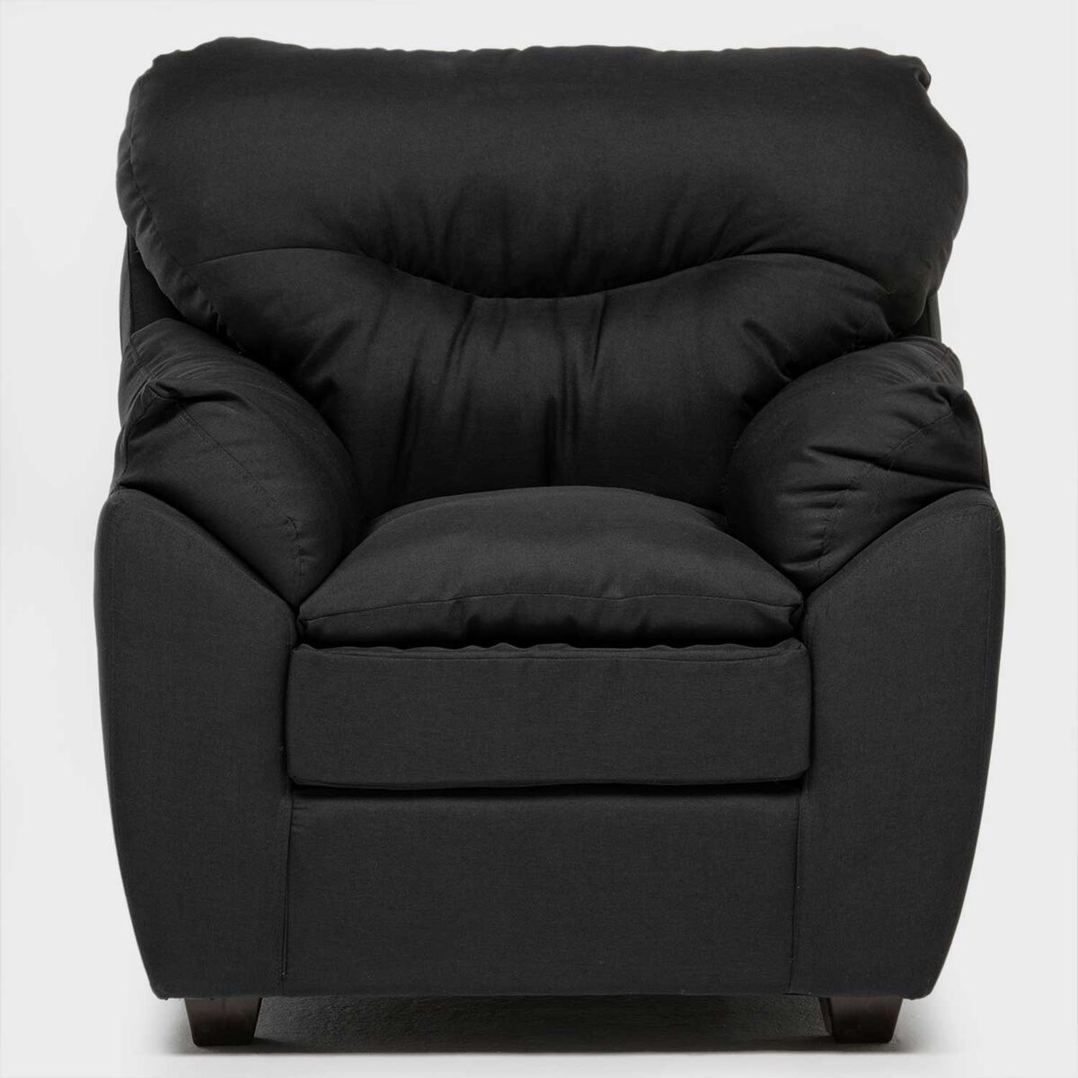Juego de Living Almore Belén Sofá 3 Cuerpos + Dos Sillones 1 Cuerpo Negro