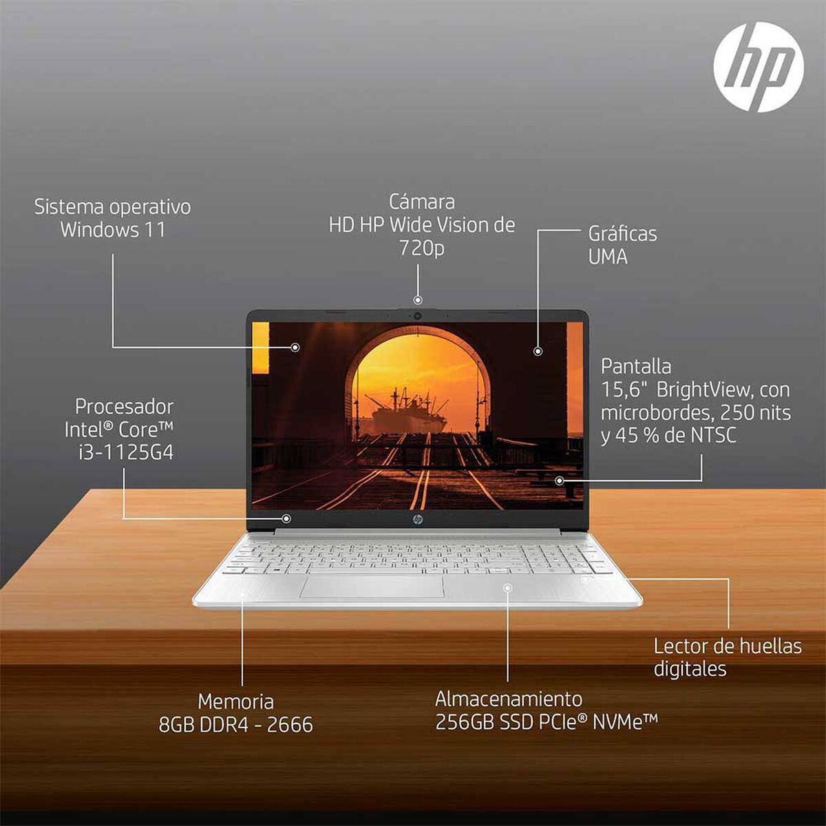 Notebook HP 15-DY2060LA Intel Core i3 8GB 256GB SSD 15,6"