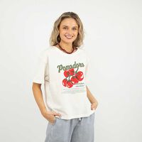 Polera Con Estampado Manga Corta Mujer Icono Blanco-2