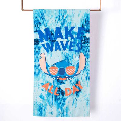 Toalla de Playa Infantil Disney Waves Stitch 70 x 140 cm