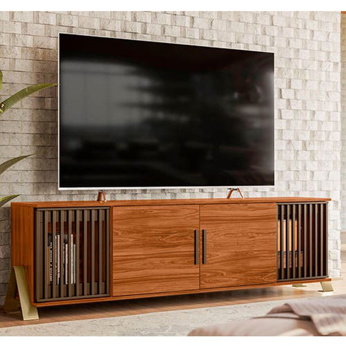 Rack TV Yardas Metallic 1.9 Hasta 75" Café