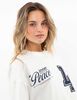 Polera Oversized Con Estampado Manga Corta Mujer Icono