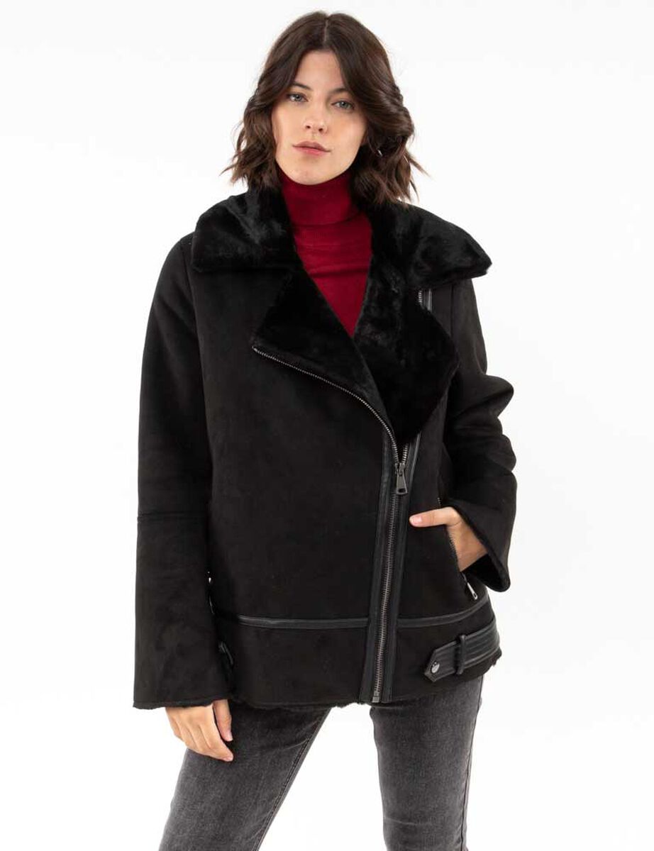 Chaqueta Aviadora Terciopelo Plush Mujer Zibel