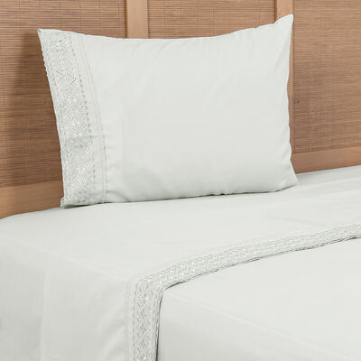 Juego de Sábanas Plumetti 1,5 Plazas Estampado Celeste