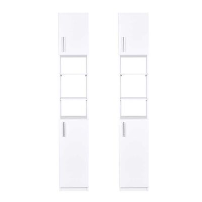 Imagen 1 del producto Combo 2 Estantes Organizadores de Baño CIC 2 Puertas Blanco