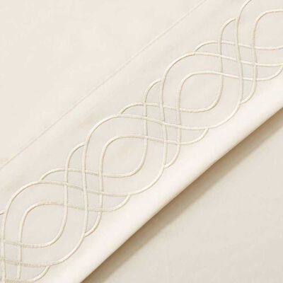 Imagen 2 del producto Juego de Sábanas Illusions 1,5 Plazas Bordada Wolf Crema