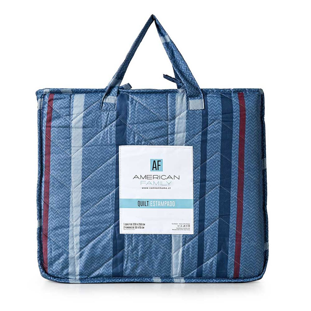 Quilt Estampado American Family 1,5 Plazas Marine