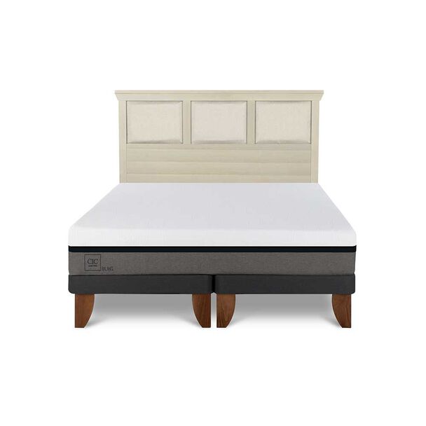 Cama Europea CIC Base Dividida 2 Plazas Balance + Respaldo Torino Alpino
