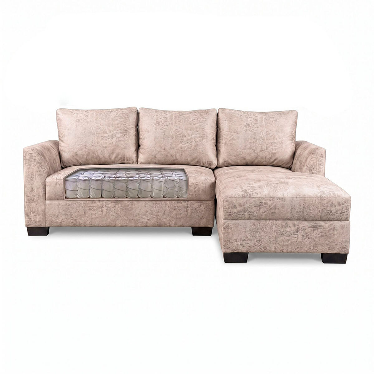 Seccional Derecho Muebles MPR Denver 4 Cuerpos Beige