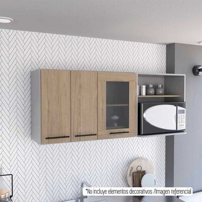 Mueble de Cocina Superior TuHome Hasselt 5 Puertas Gris Rovere