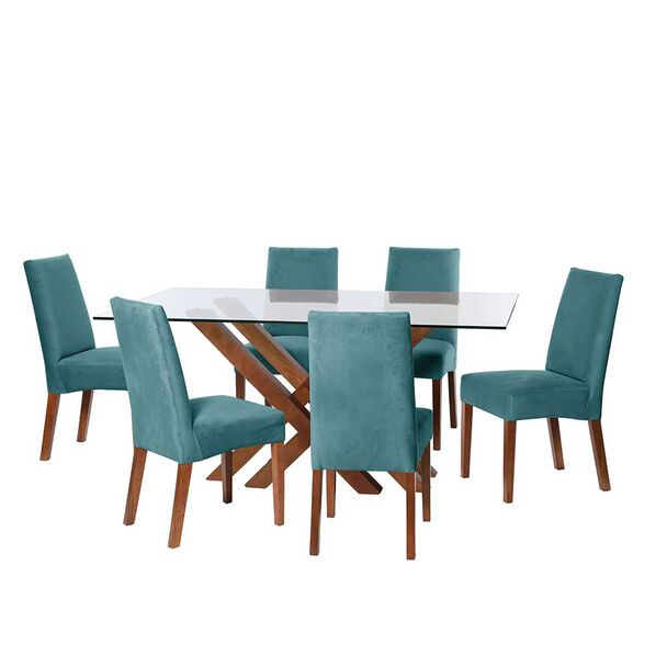 Juego de Comedor Latam Home Merida 6 Sillas Turquesa