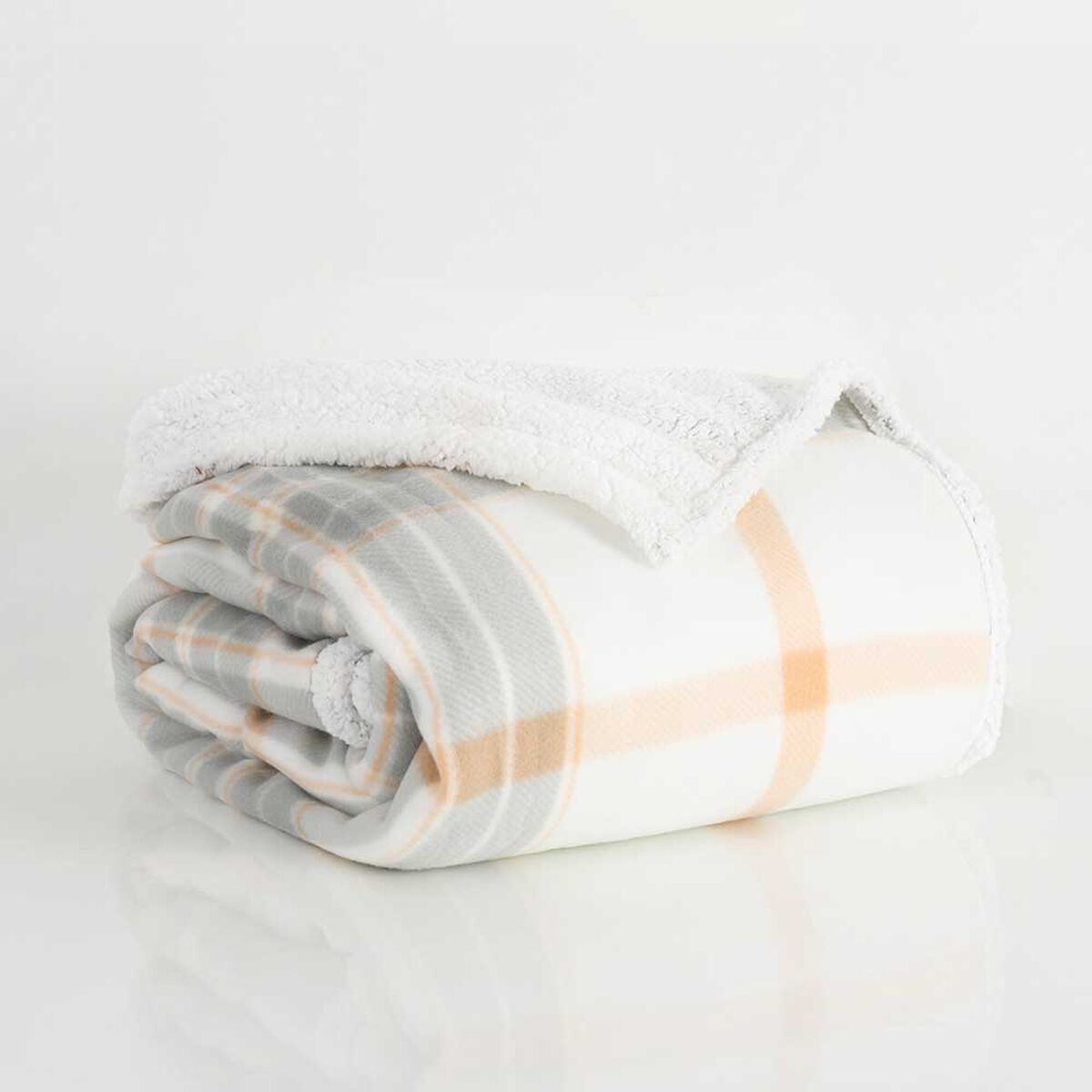 Frazada de Poliéster Mashini 1,5 Plazas Tartan Gris