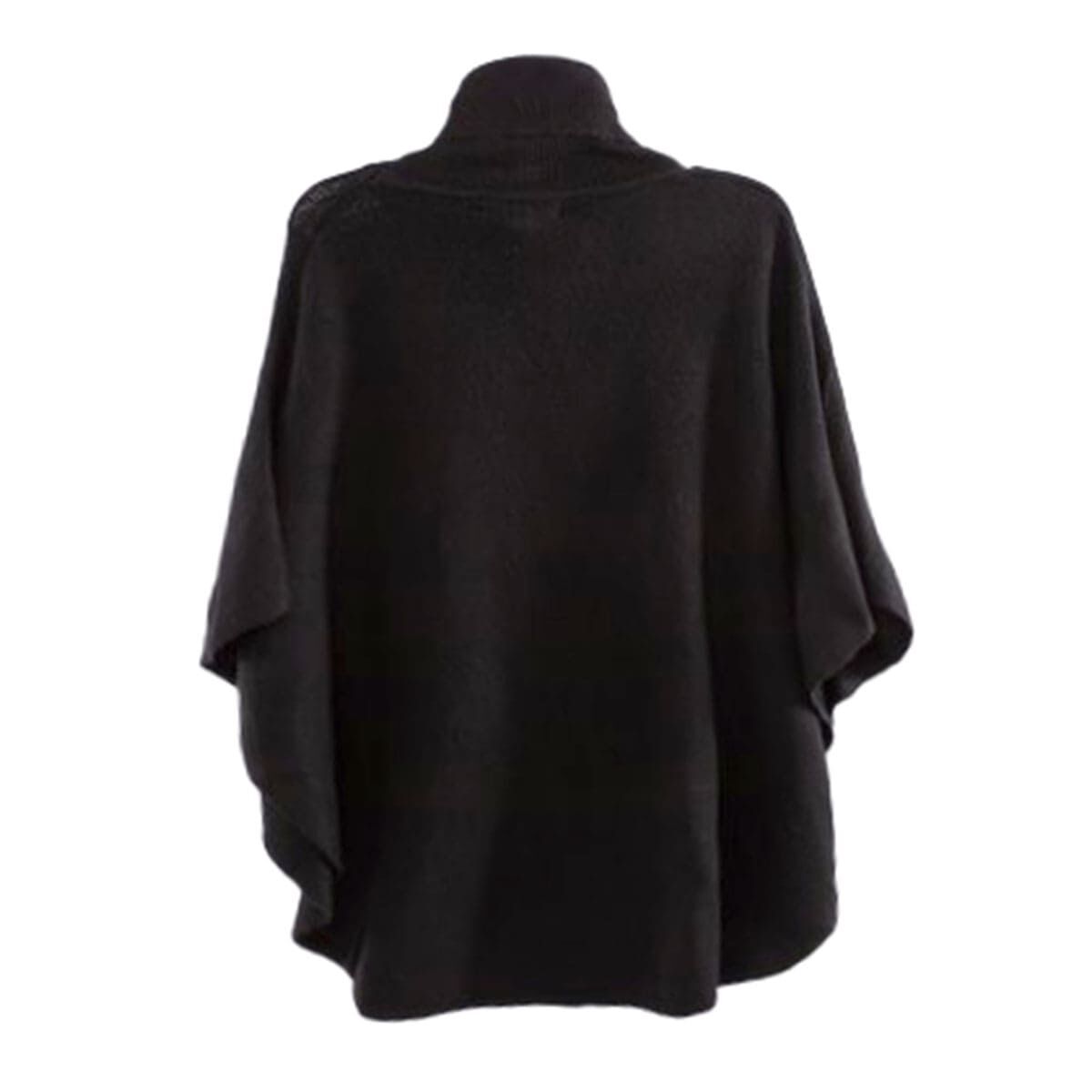 Ruana Poncho Mujer Black Bside