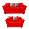 Juego de Living Elegant Detail Minesota Sof&aacute; 3 Cuerpos + Sof&aacute; 2 cuerpos + Sill&oacute;n 1 Cuerpo Rojo
