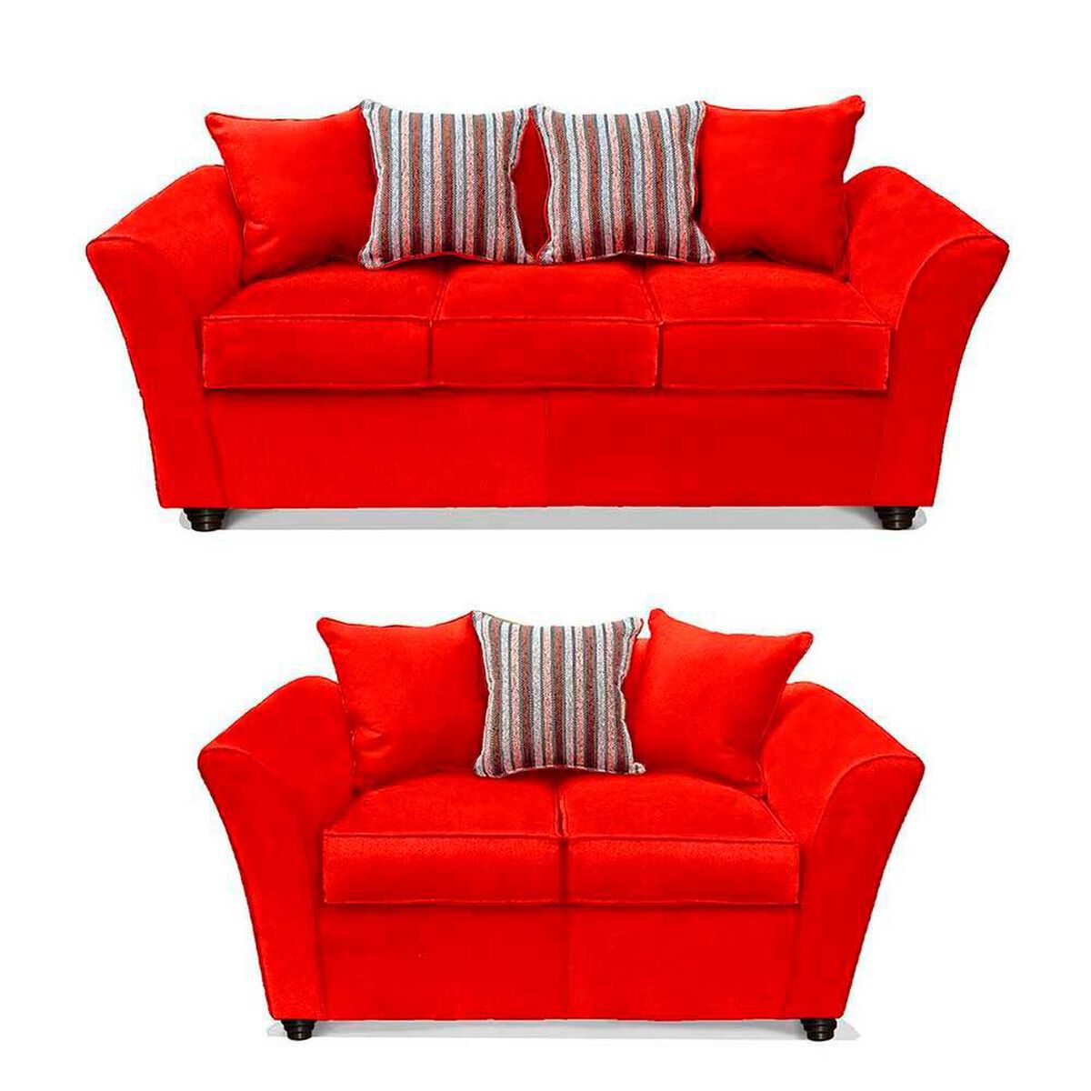 Juego de Living Elegant Detail Minesota Sof&aacute; 3 Cuerpos + Sof&aacute; 2 cuerpos + Sill&oacute;n 1 Cuerpo Rojo