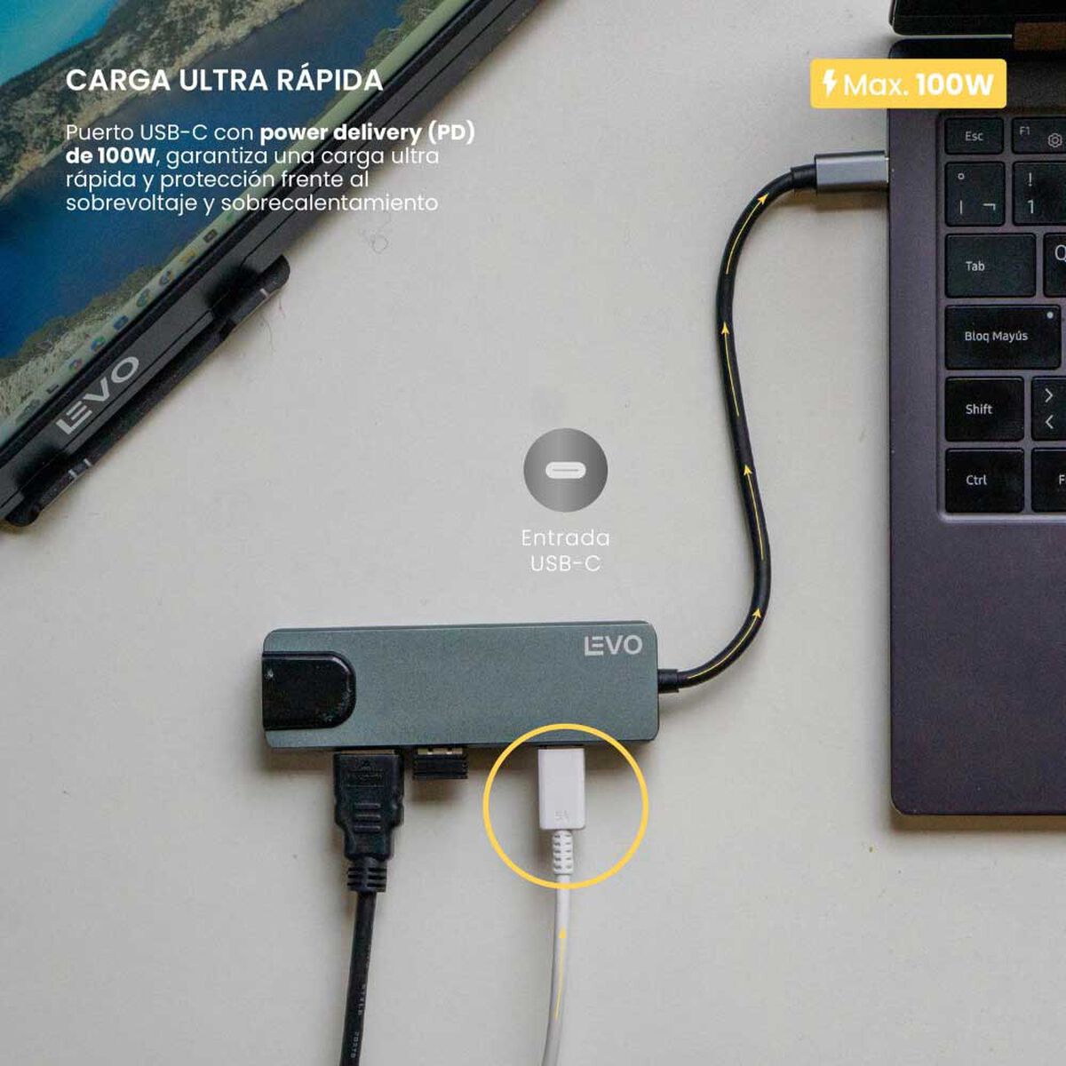 Adaptador Multipuerto Levo Hub 5 en 1