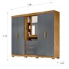 Closet Amuv Closet con Tocador Café Gris