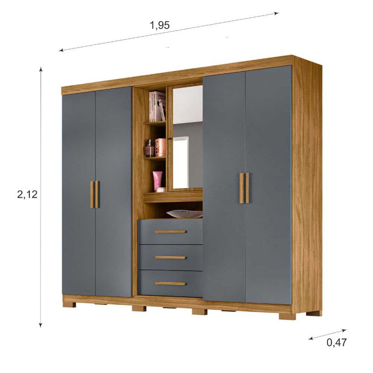 Closet Amuv Closet con Tocador Café Gris