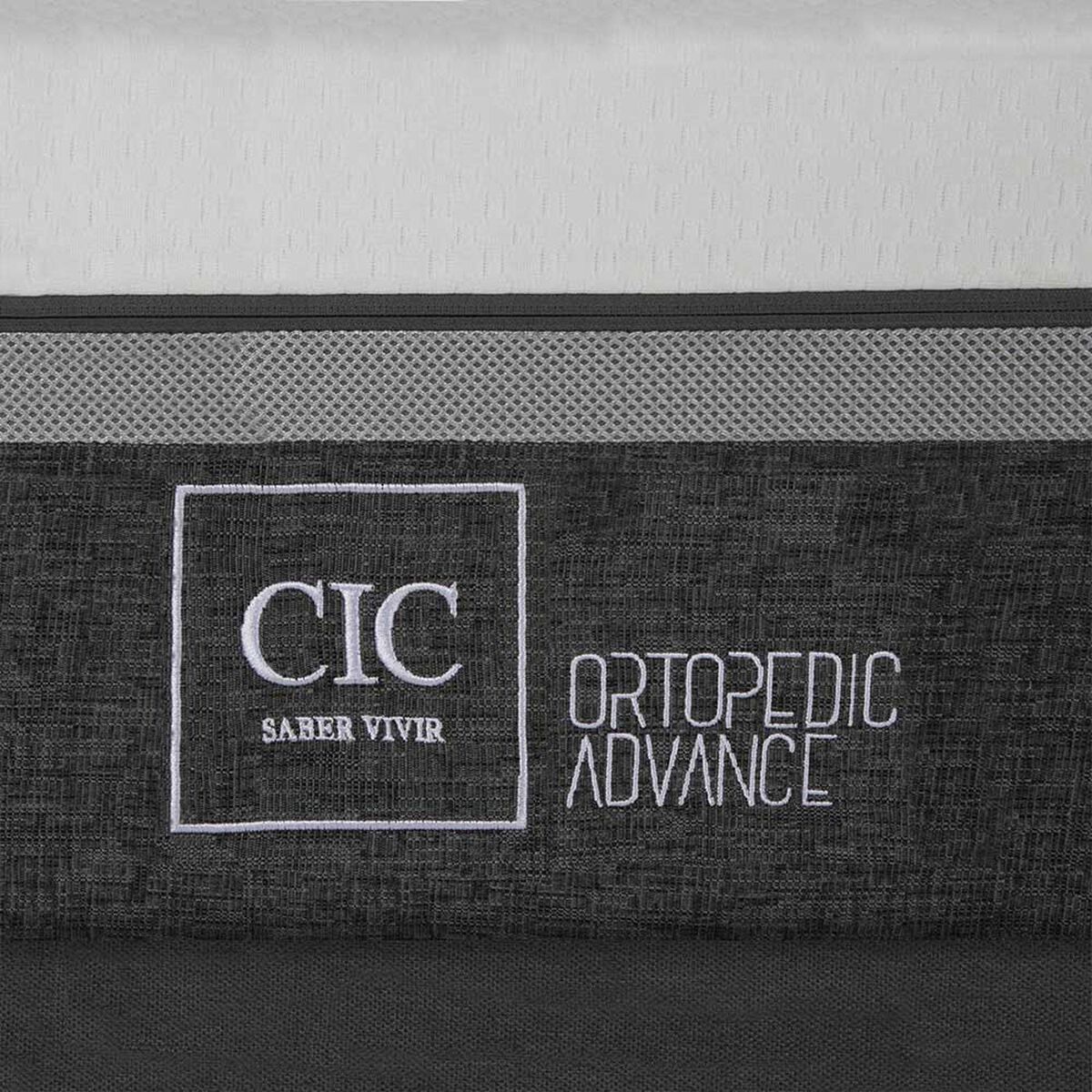 Cama Europea CIC Base Dividida 2 Plazas Ortopedic Advance + Respaldo Gales Negro