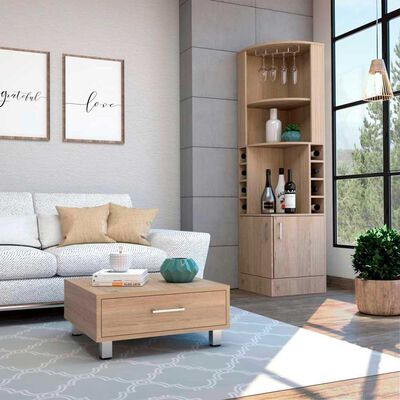 Combo Bar Esquinero + Mesa de Centro TuHome Beijing Wengue