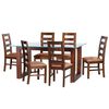 Juego de Comedor Latam Home Pamplona Salamanca 6 Sillas Cuero Tabaco