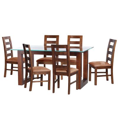 Imagen 1 del producto Juego de Comedor Latam Home Pamplona Salamanca 6 Sillas Cuero Tabaco