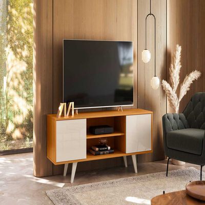 Imagen 2 del producto Rack TV Lisboa Altavision Hasta 50"" Café Claro Blanco