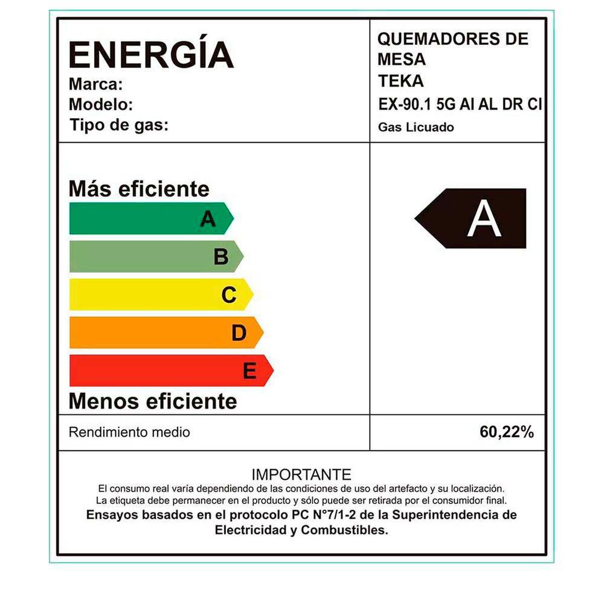 Encimera a Gas Teka EX 90.1 5G Inox 5 Quemadores