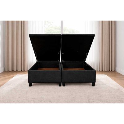 Base de Cama Ba&uacute;l Almore 2 Plazas Base Dividida Negro