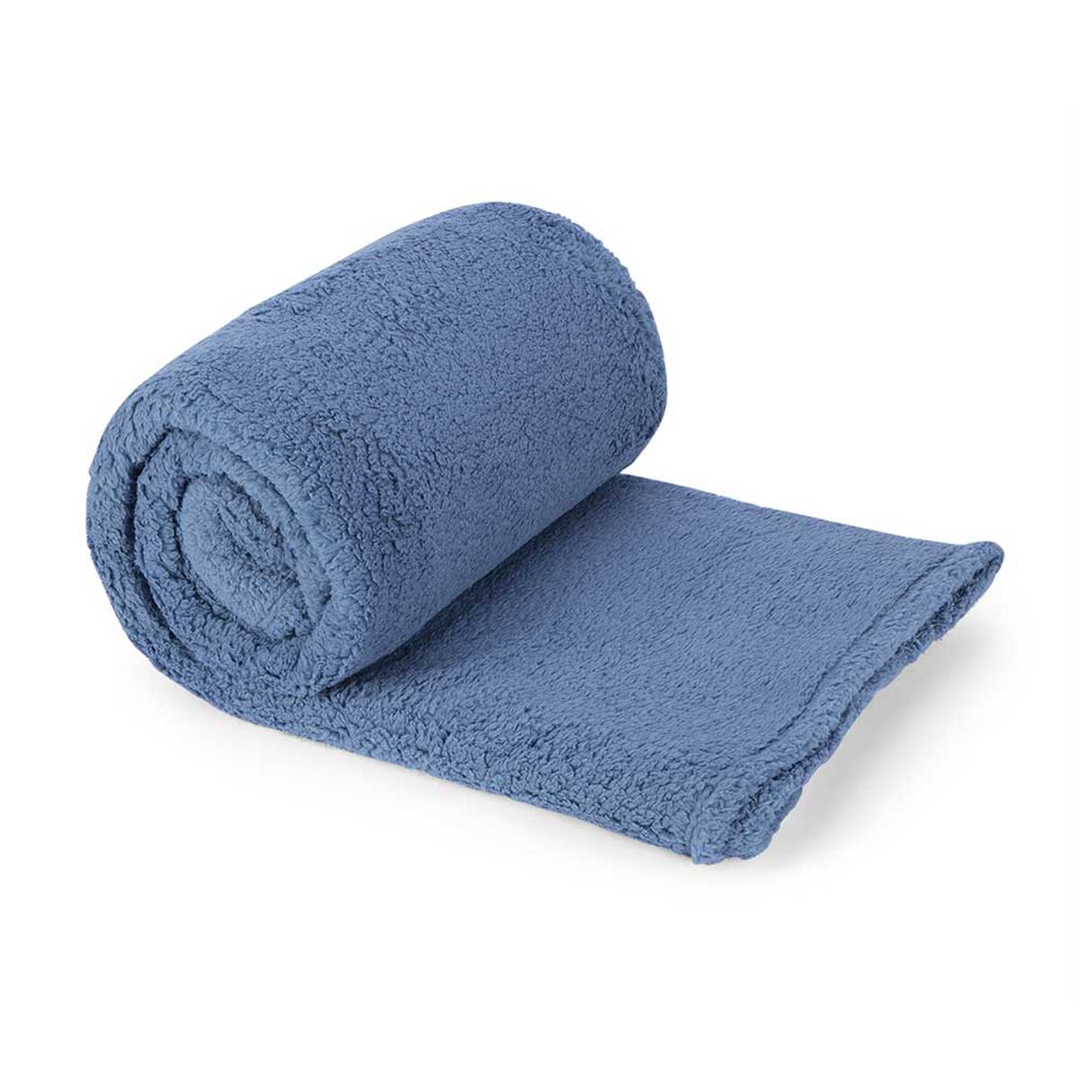 Frazada Sherpa Casanova 1,5 Plazas Liso Azul