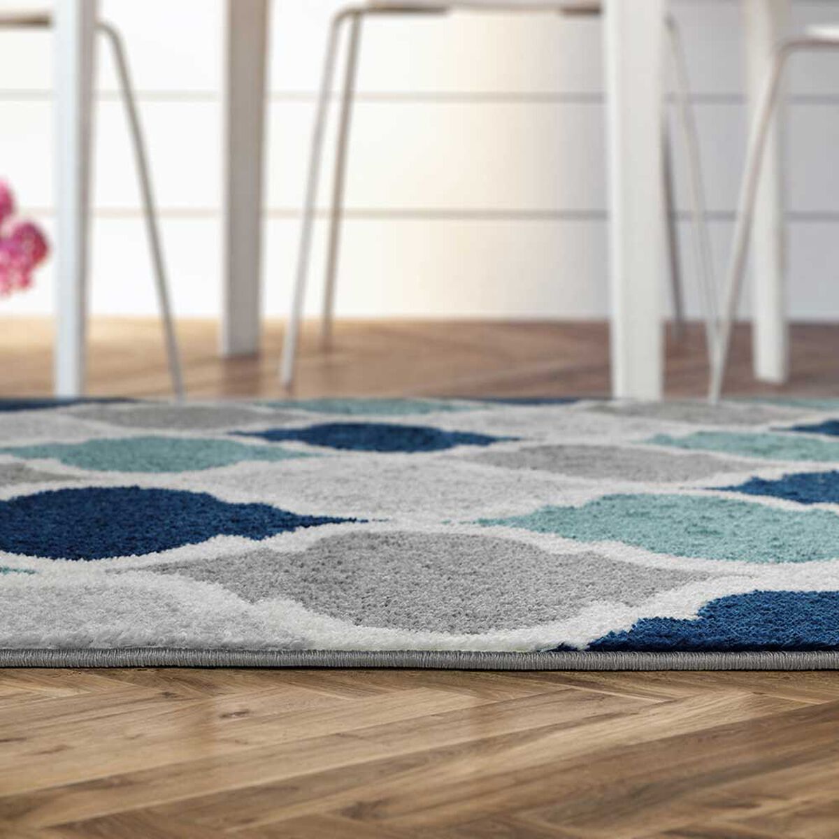 Alfombra  Modalfo Florida Turquesa 160 x 160 cm