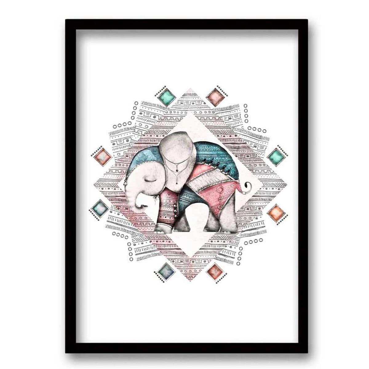 Cuadro Decorativo Retela Triangle Elephant 50 x 35 cm