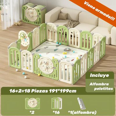 Imagen 2 del producto Corral Armado Multiposiciones Accesorios 191*199cm Lubabycas