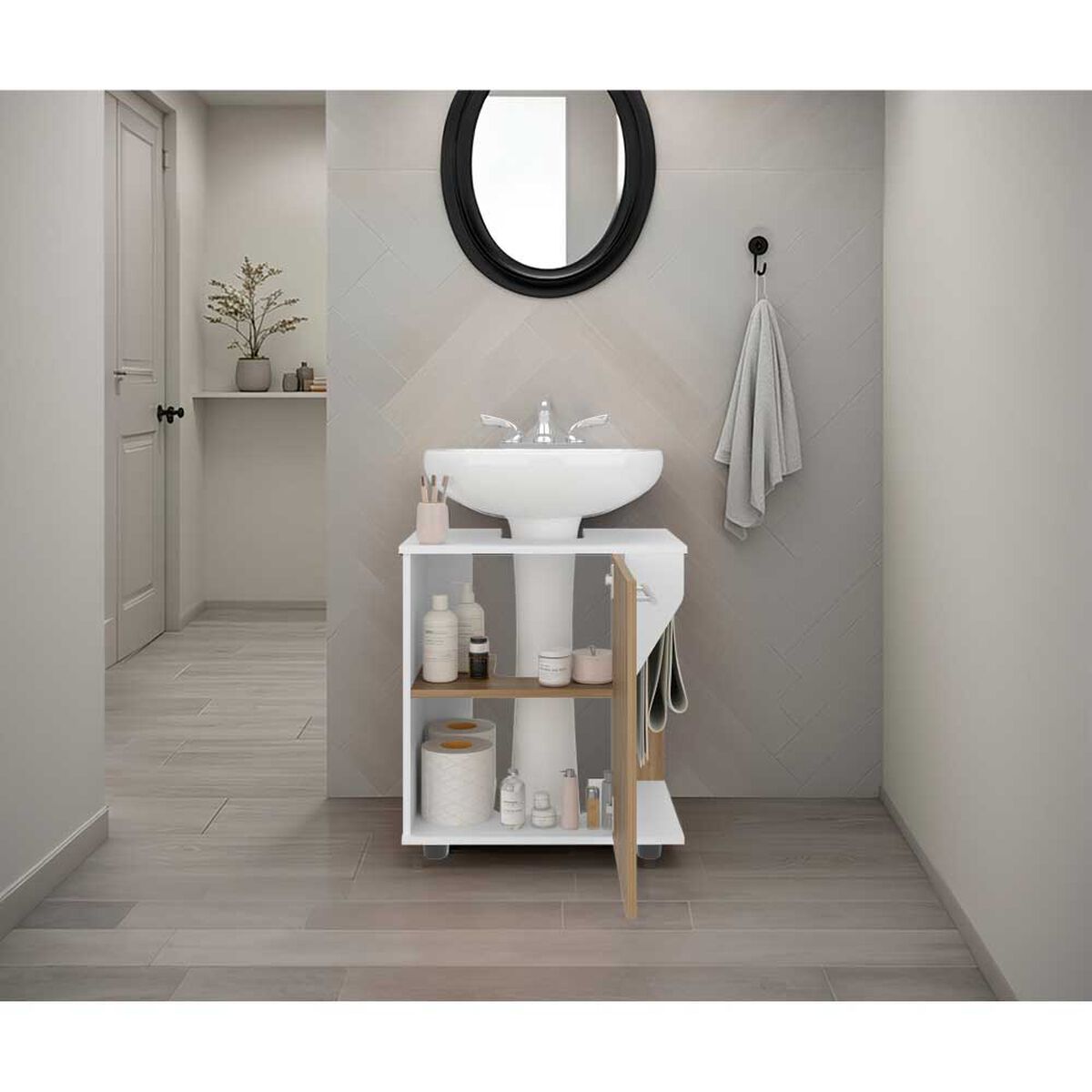 Mueble para Lavamanos Tuhome Phillips Blanco Fresno